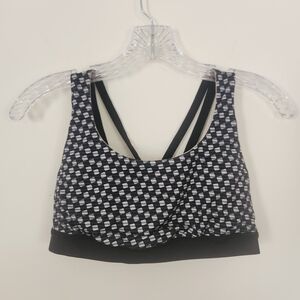 Lululemon Energy Sports Exhale Bra size 8 Black White Yoga Gym